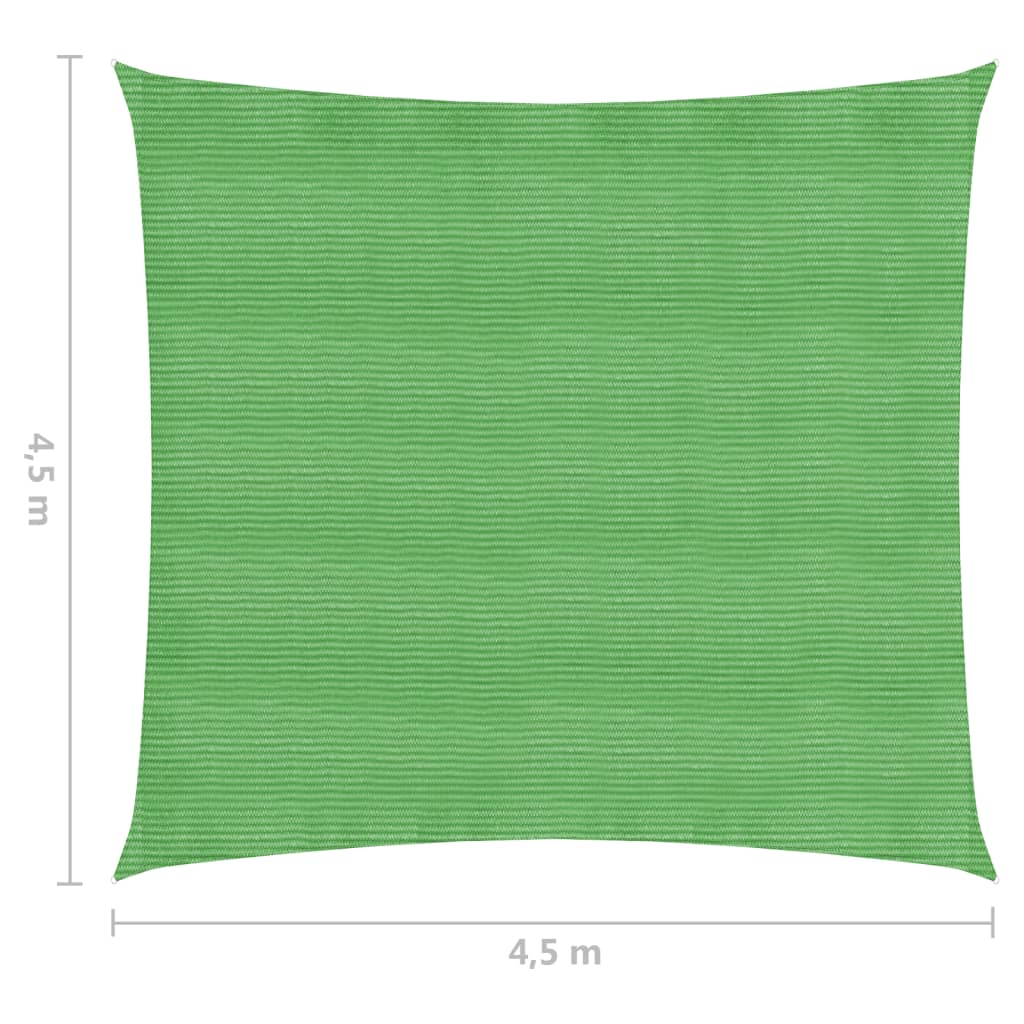 vidaXL Uždanga nuo saulės, šviesiai žalia, 4,5x4,5m, HDPE, 160g/m²