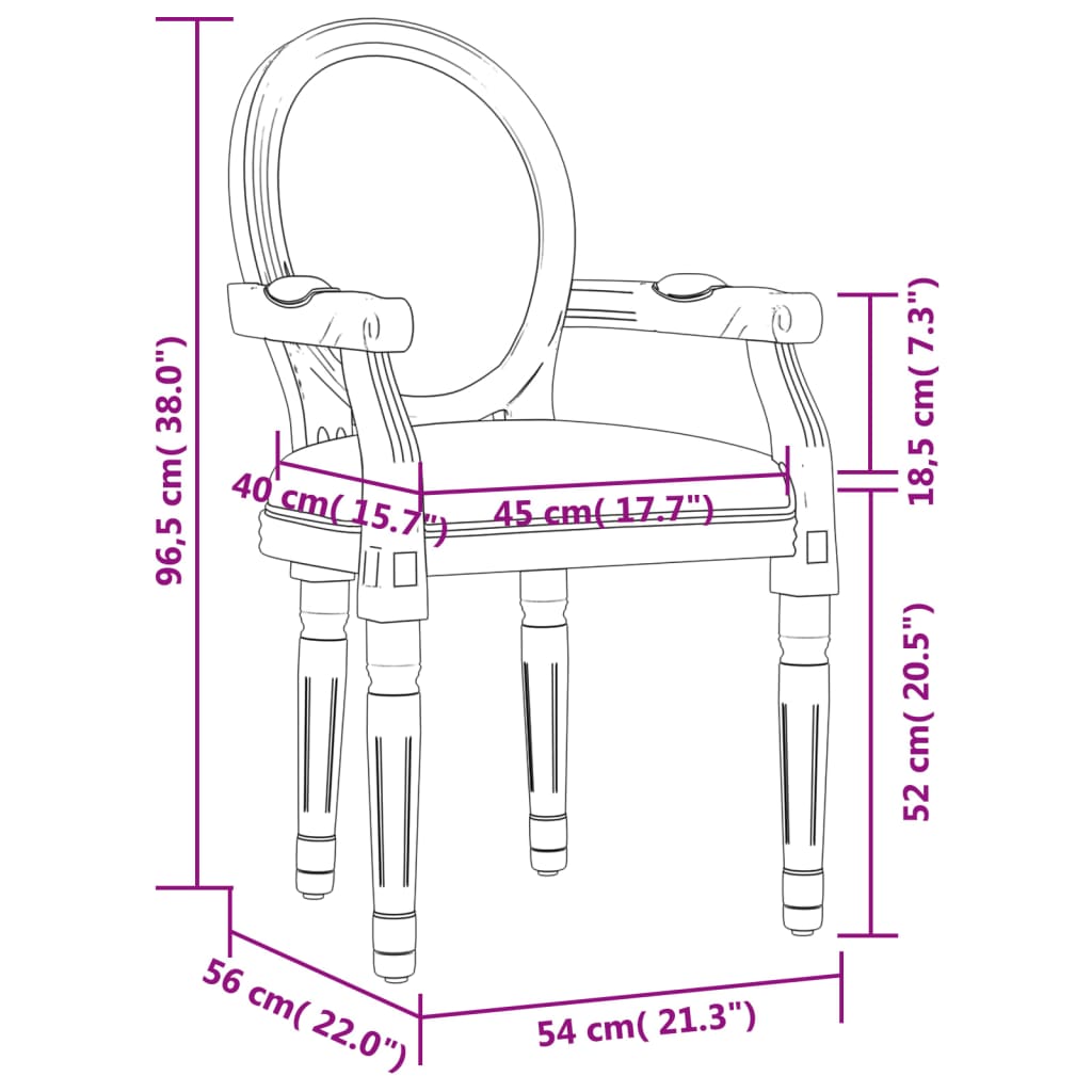 vidaXL Valgomojo kėdė, smėlio spalvos, 54x56x96,5cm, linas