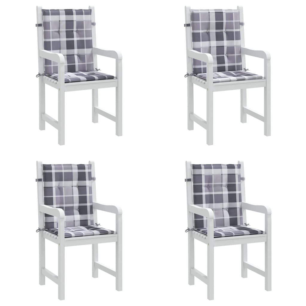 vidaXL Sodo kėdės pagalvėlės, 4vnt., 100x50x3cm, audinys, languotos