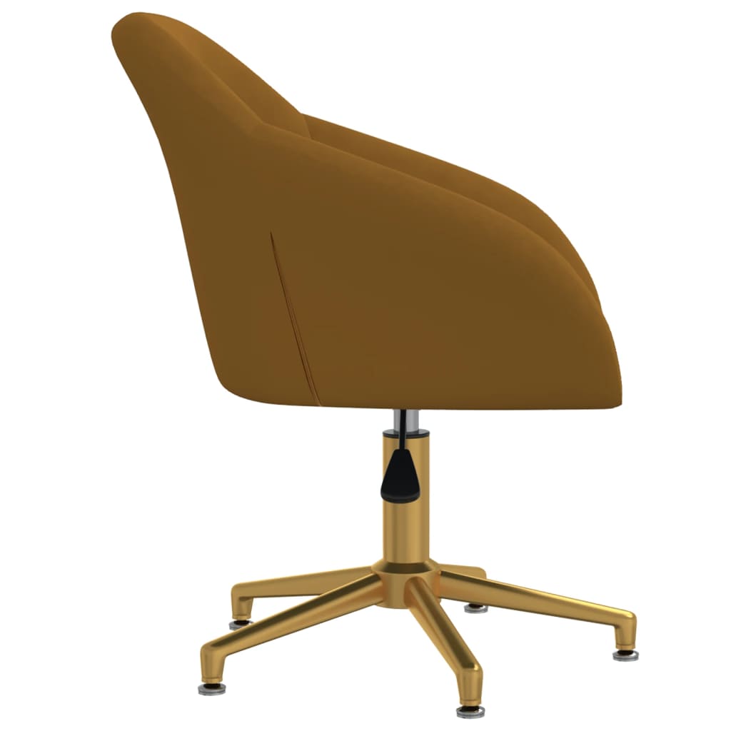 vidaXL Pasukama biuro kėdė, rudos spalvos, aksomas (330597)