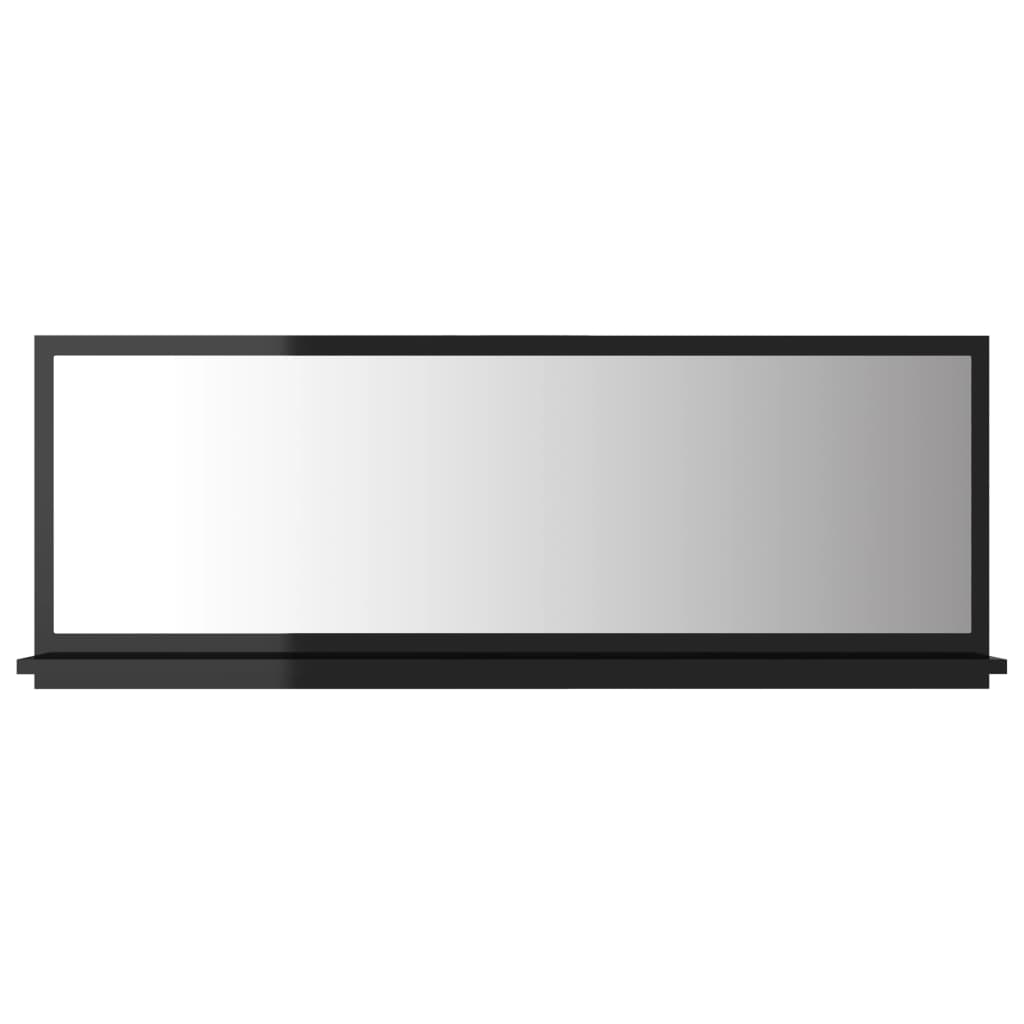 vidaXL Vonios kambario veidrodis, juodas, 100x10,5x37cm, MDP, blizgus