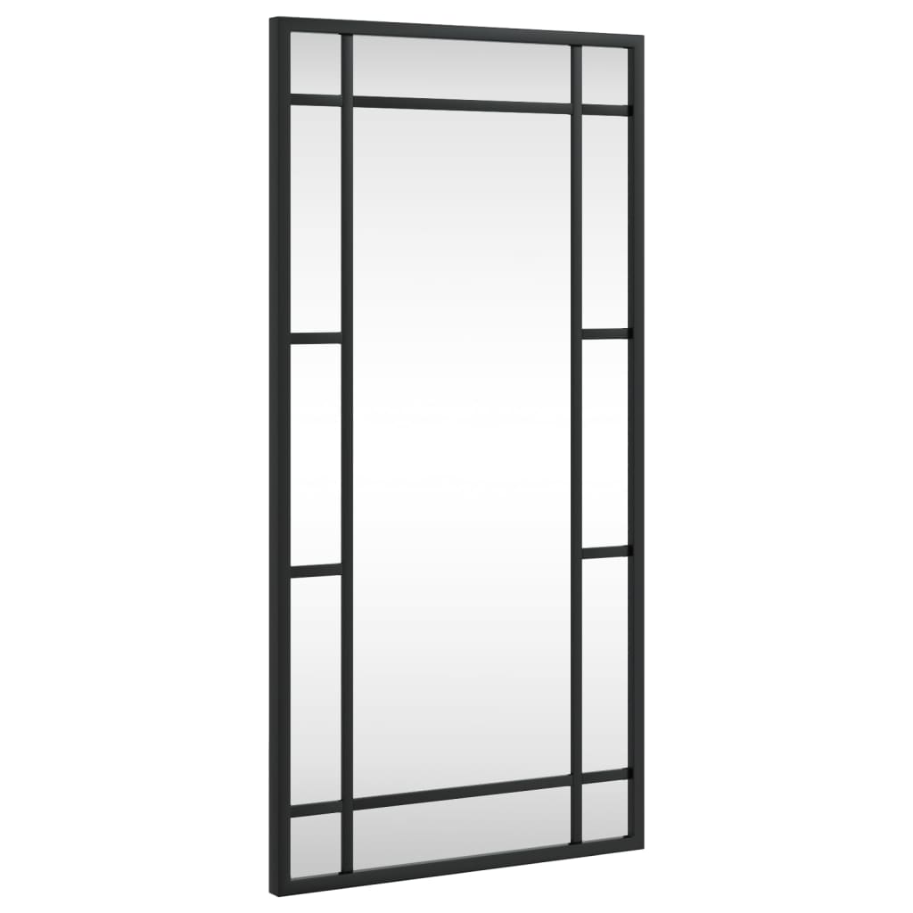 vidaXL Sieninis veidrodis, juodas, 30x60cm, geležis, stačiakampis