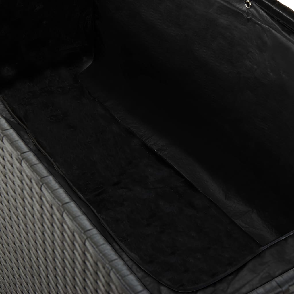 vidaXL Sodo daiktadėžė, juoda, 120x50x60cm, poliratanas