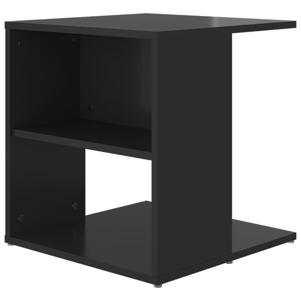 vidaXL Šoninis staliukas, juodos spalvos, 45x45x48cm, MDP, blizgus
