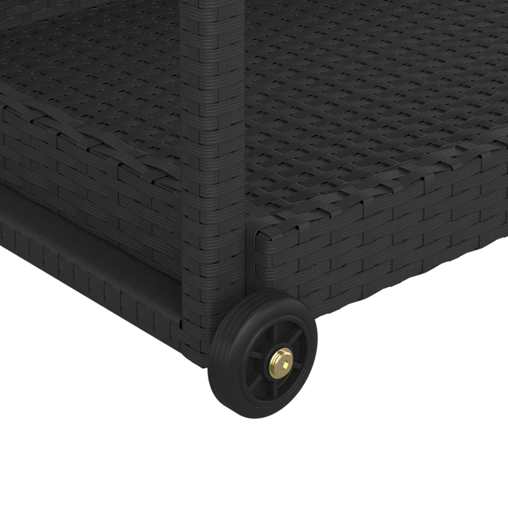vidaXL Baro vežimėlis, juodos spalvos, 100x45x83cm, poliratanas