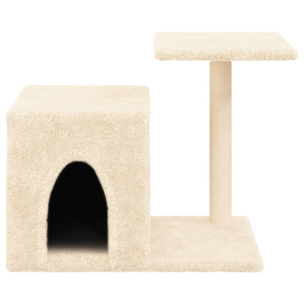 vidaXL Draskyklė katėms su stovais iš sizalio, kreminė, 50,5cm