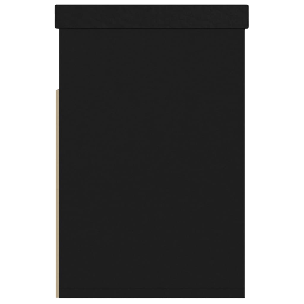 vidaXL Batų suoliukas su pagalvėle, juodos spalvos, 80x30x47cm, MDP