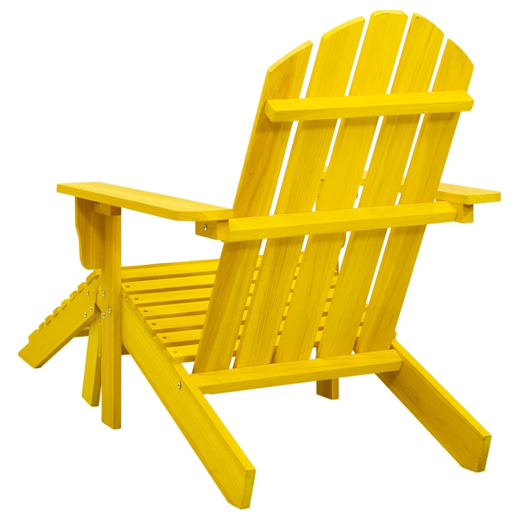 vidaXL Sodo Adirondack kėdė su otomane, geltona, eglės masyvas