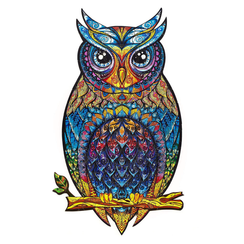 UNIDRAGON Medinė dėlionė Charming Owl, 186 detalės, 21x35cm, vidutinė