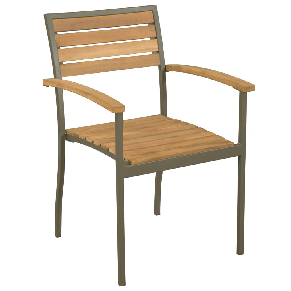 vidaXL Sudedamos lauko kėdės, 2 vnt., akacijos mediena ir plienas