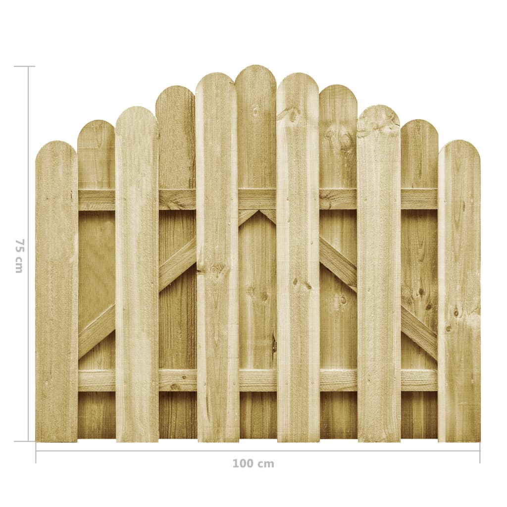 vidaXL Sodo vartai, 100x75cm, impregnuota pušies mediena