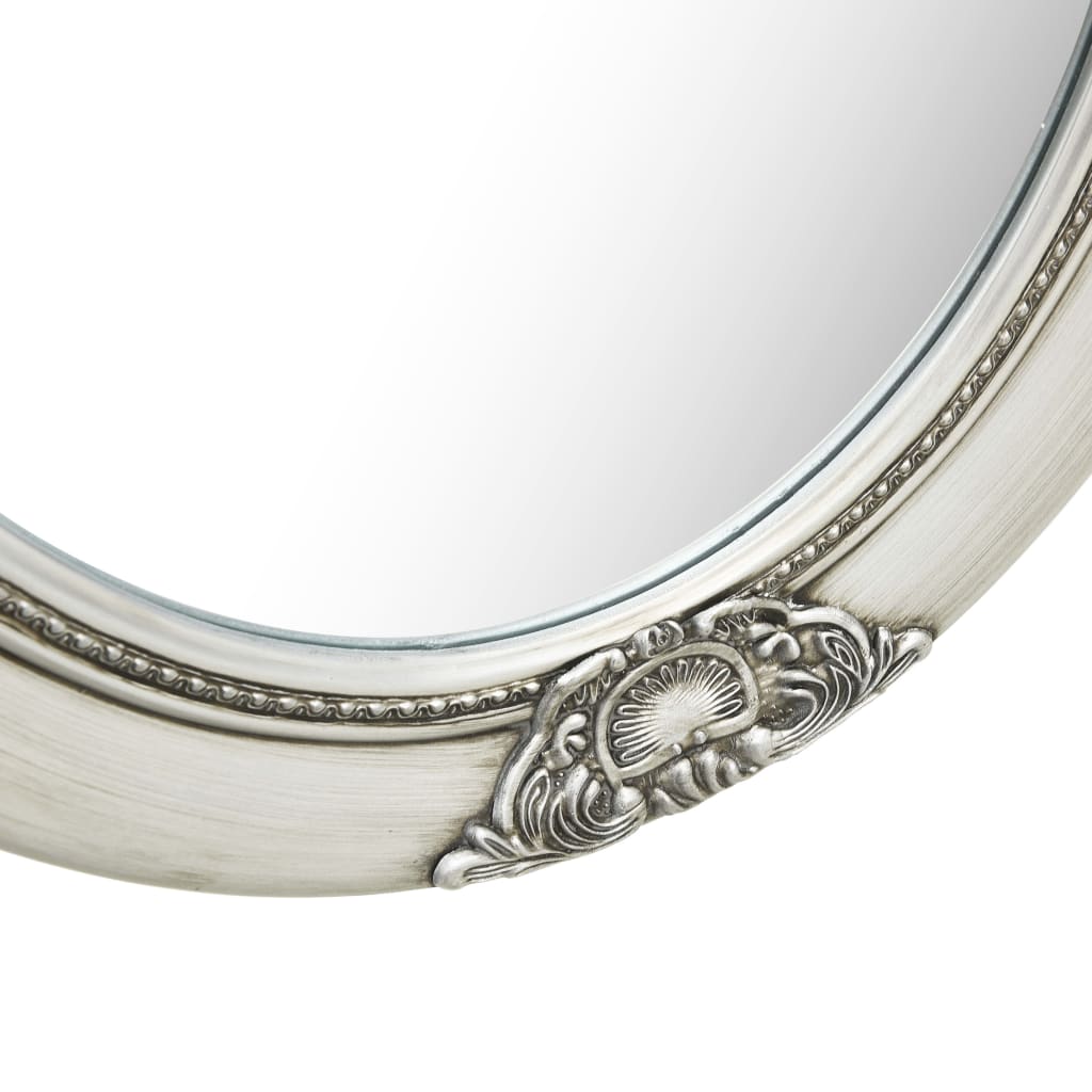 vidaXL Sieninis veidrodis, sidabrinis, 50x60cm, barokinio stiliaus