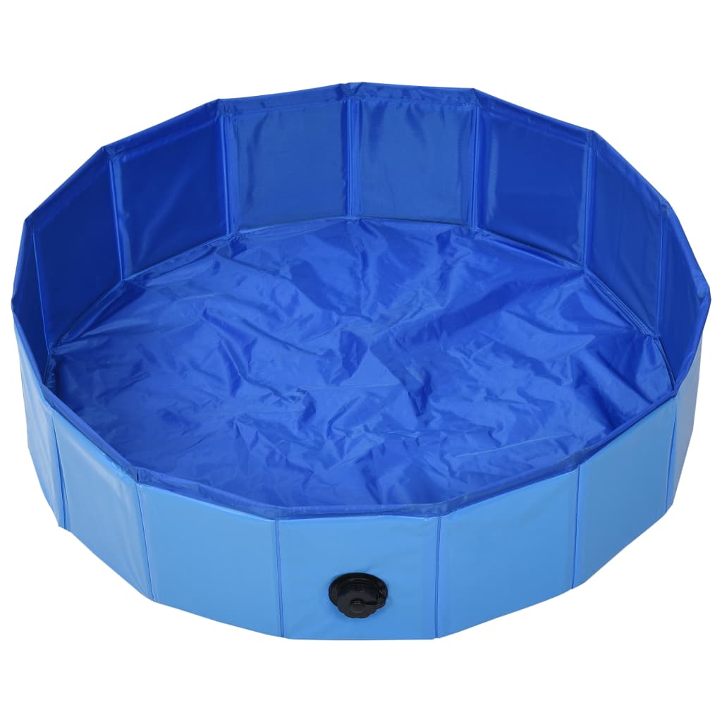 vidaXL Sulankstomas baseinas šunims, mėlynos spalvos, 80x20cm, PVC