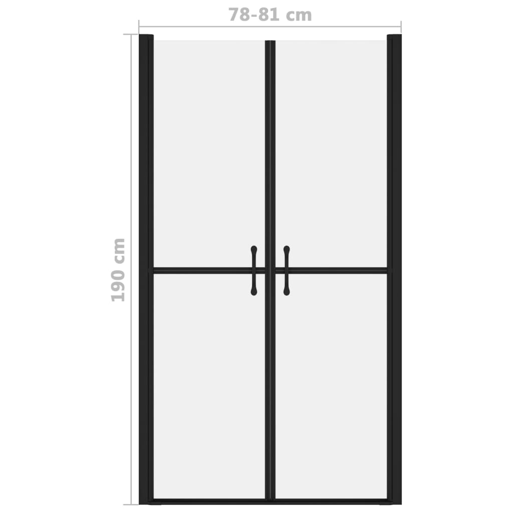vidaXL Dušo durys, matinės, (78-81)x190cm, ESG