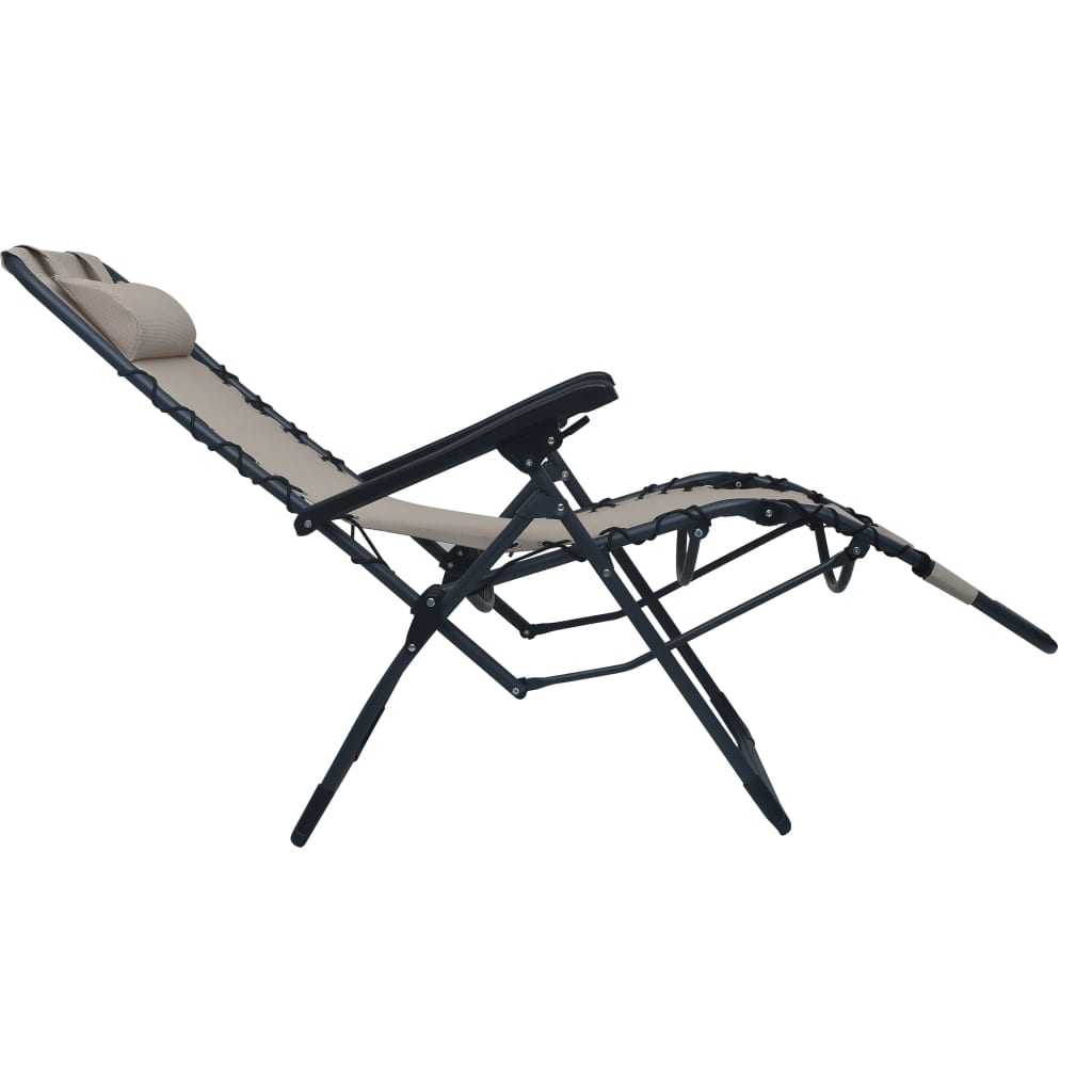 vidaXL Sulankstoma terasos kėdė, taupe spalvos, tekstilenas