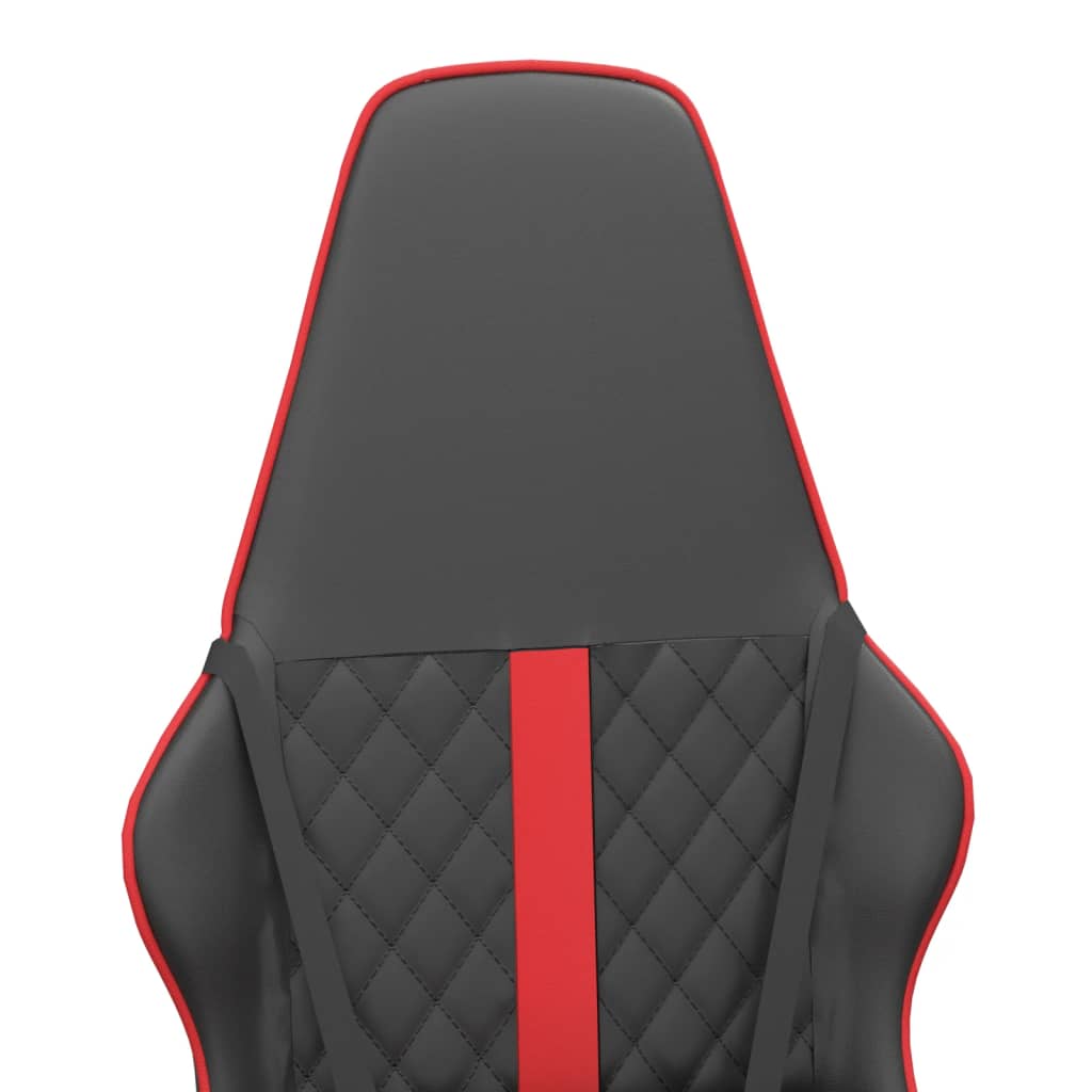 vidaXL Masažinė žaidimų kėdė, raudonos ir juodos spalvos, dirbtinė oda
