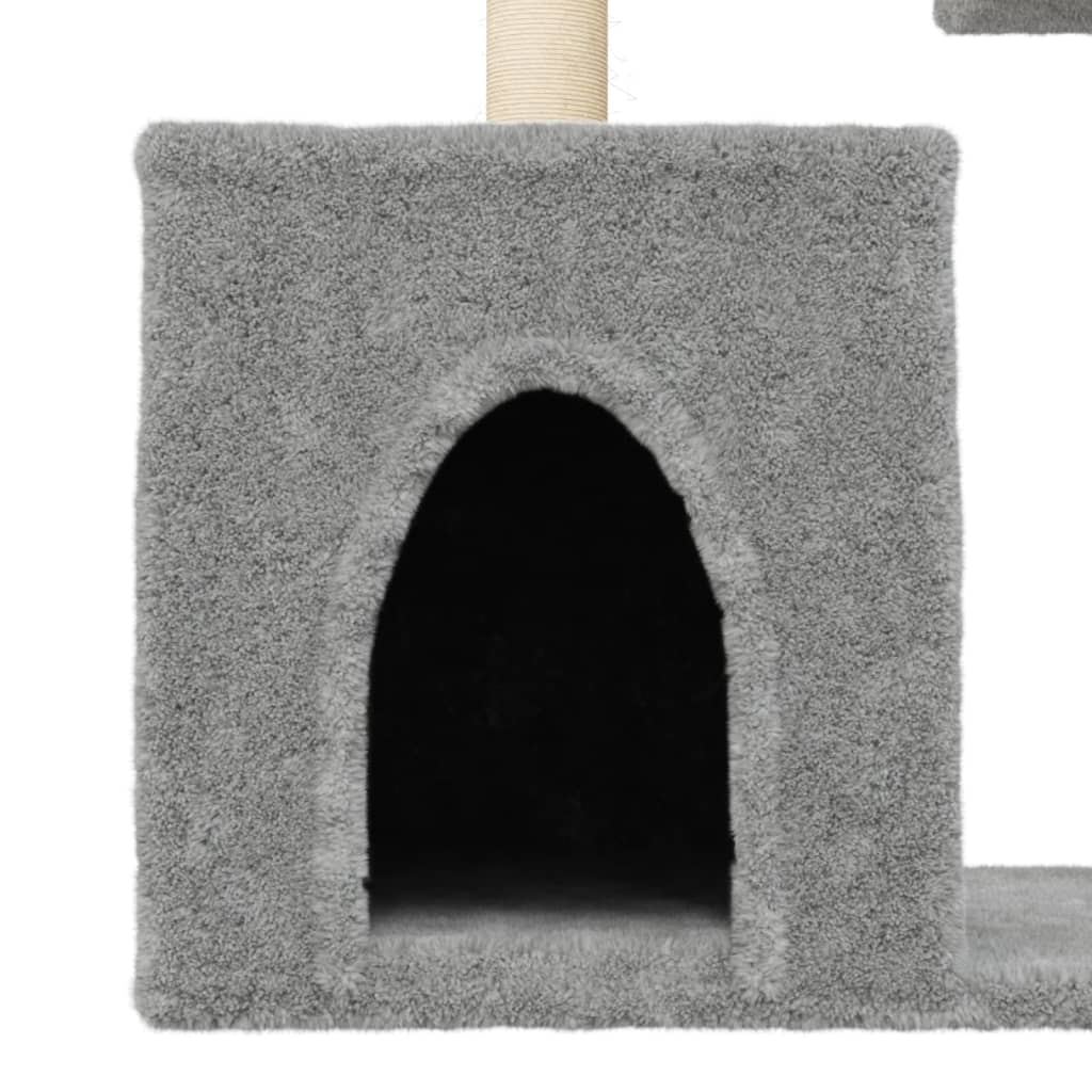 vidaXL Draskyklė katėms su stovais iš sizalio, šviesiai pilka, 86cm
