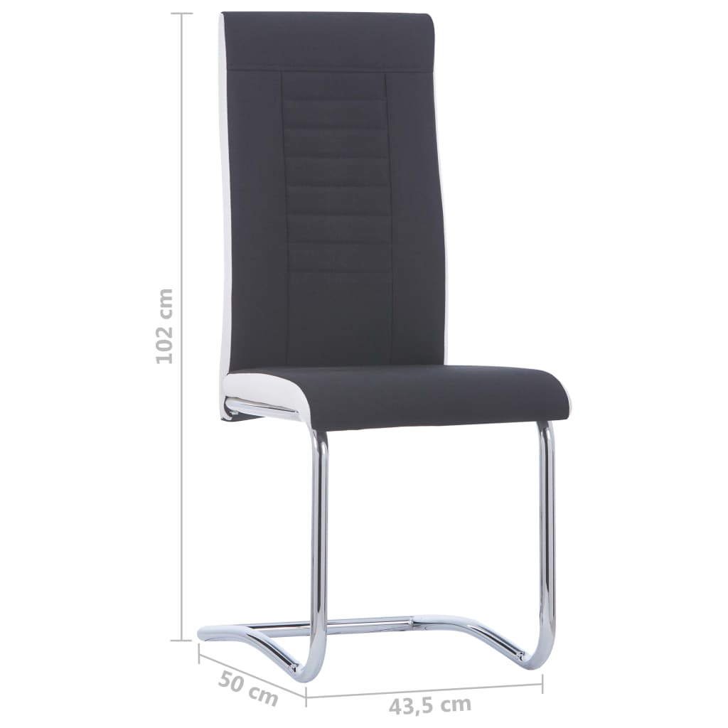 vidaXL Gembinės valgomojo kėdės, 2vnt., juodos, audinys