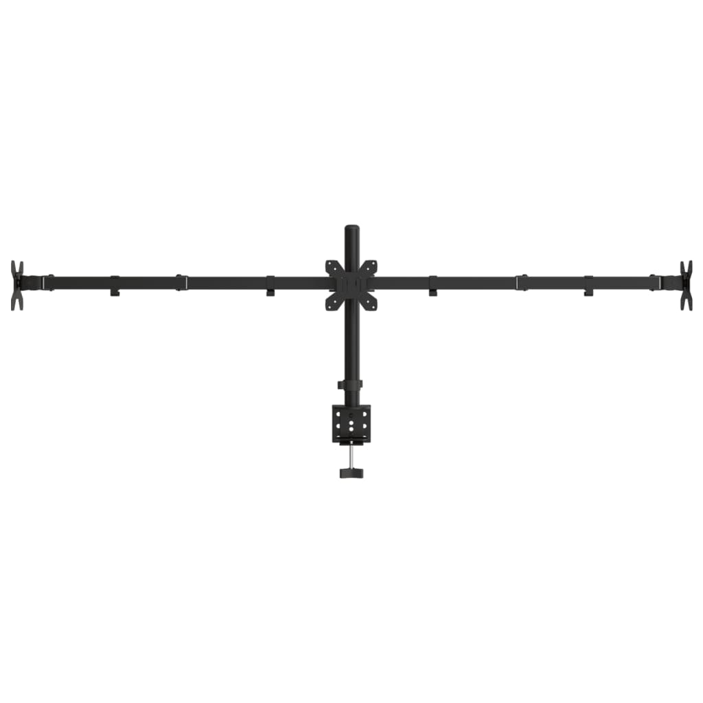 vidaXL Trigubas monitoriaus stovas, juodas, plienas, VESA 75/100mm