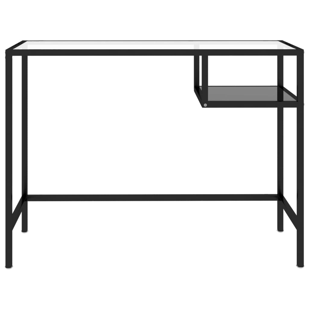 vidaXL Kompiuterio stalas, juodos spalvos, 100x36x74cm, stiklas