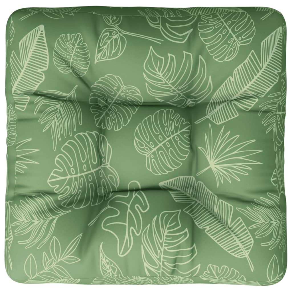 vidaXL Paletės pagalvėlė, 58x58x10cm, oksfordo audinys, su lapais