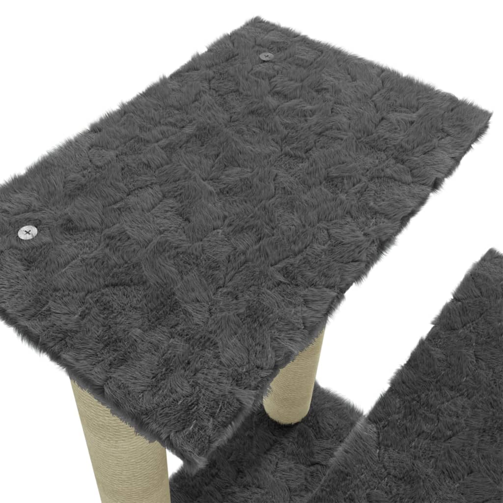 vidaXL Draskyklė katėms su stovais iš sizalio, tamsiai pilka, 50,5cm