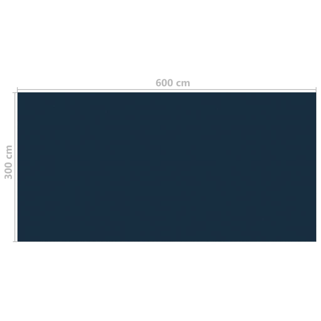 vidaXL Saulę sugerianti baseino plėvelė, juoda/mėlyna, 600x300cm, PE
