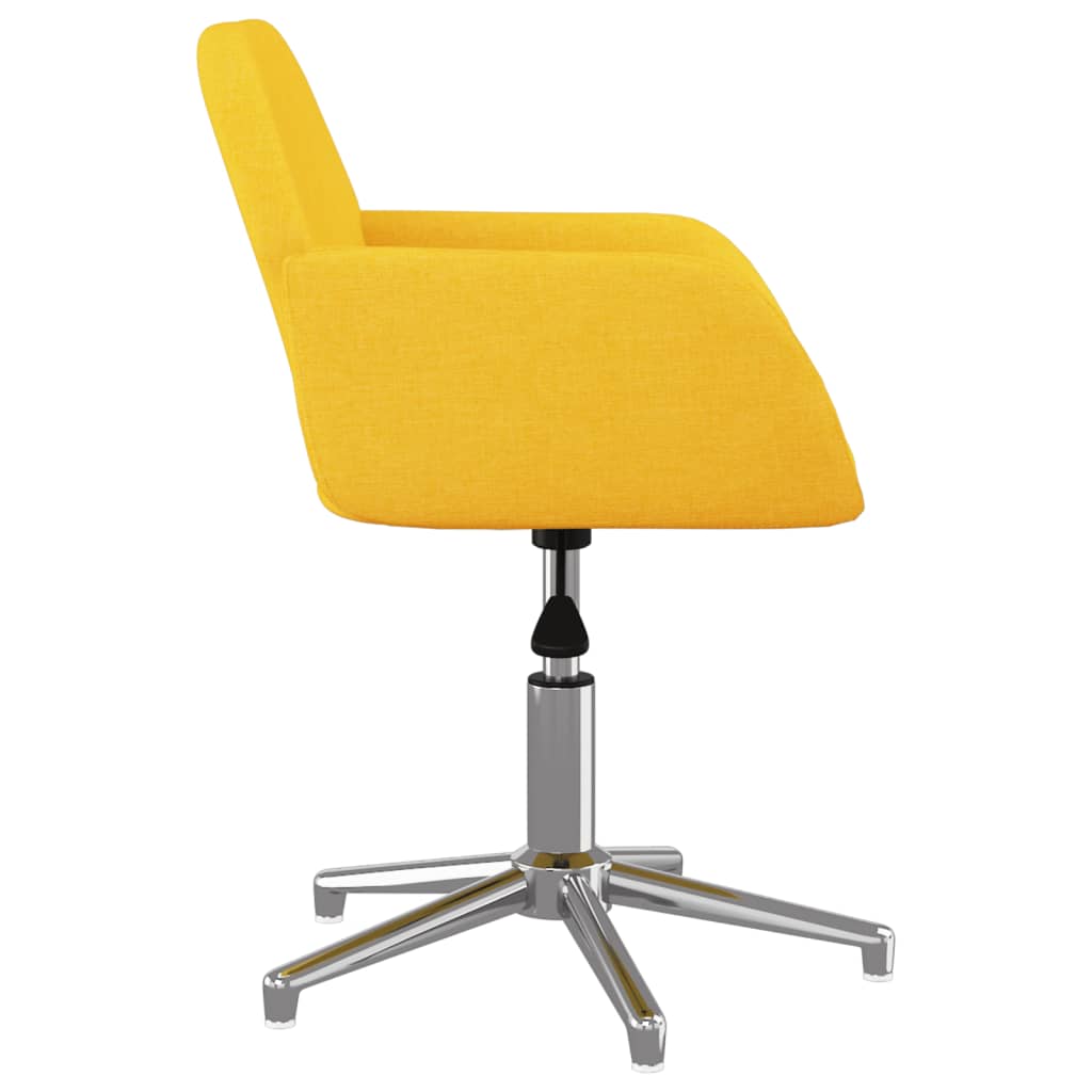 vidaXL Pasukama biuro kėdė, šviesiai geltonos spalvos, audinys