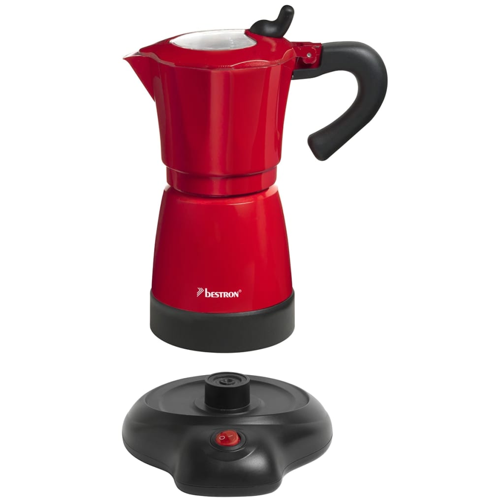 Bestron Espresso kavos aparatas, 6 puodeliai, 480 W, raudonas, AES480