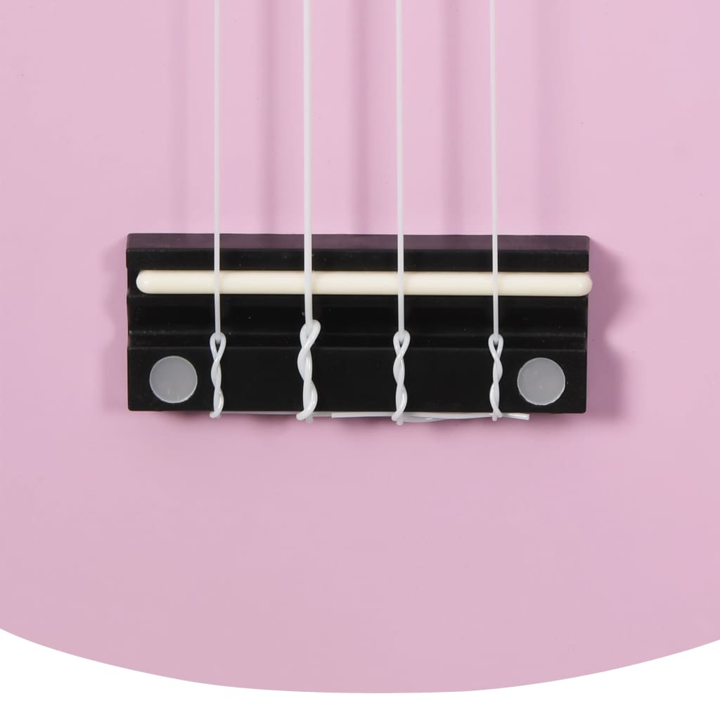vidaXL Soprano ukulėlės rinkinys su dėklu vaikams, rožinė, 21"
