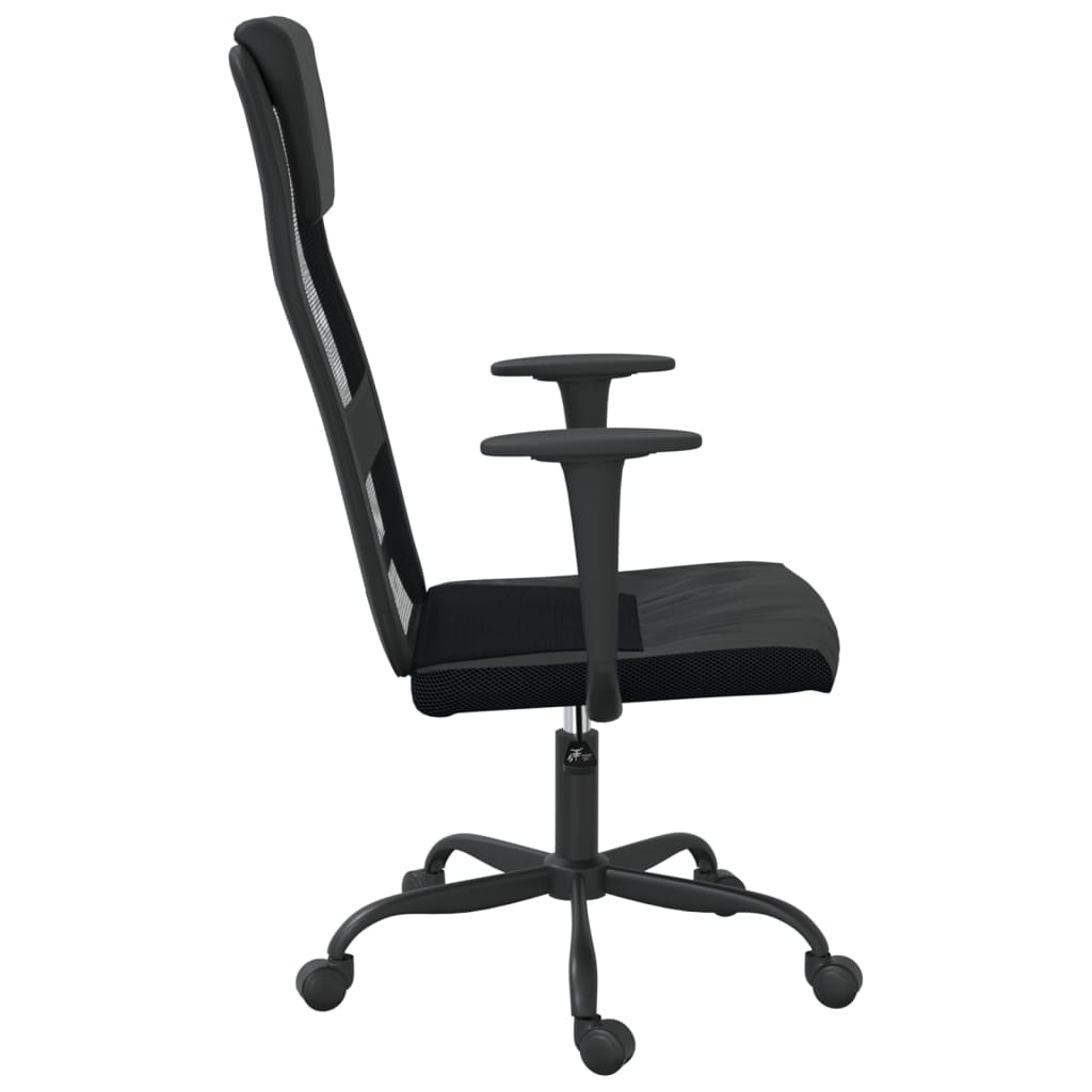 vidaXL Biuro kėdė, juoda, tinklinis audinys ir dirbtinė oda