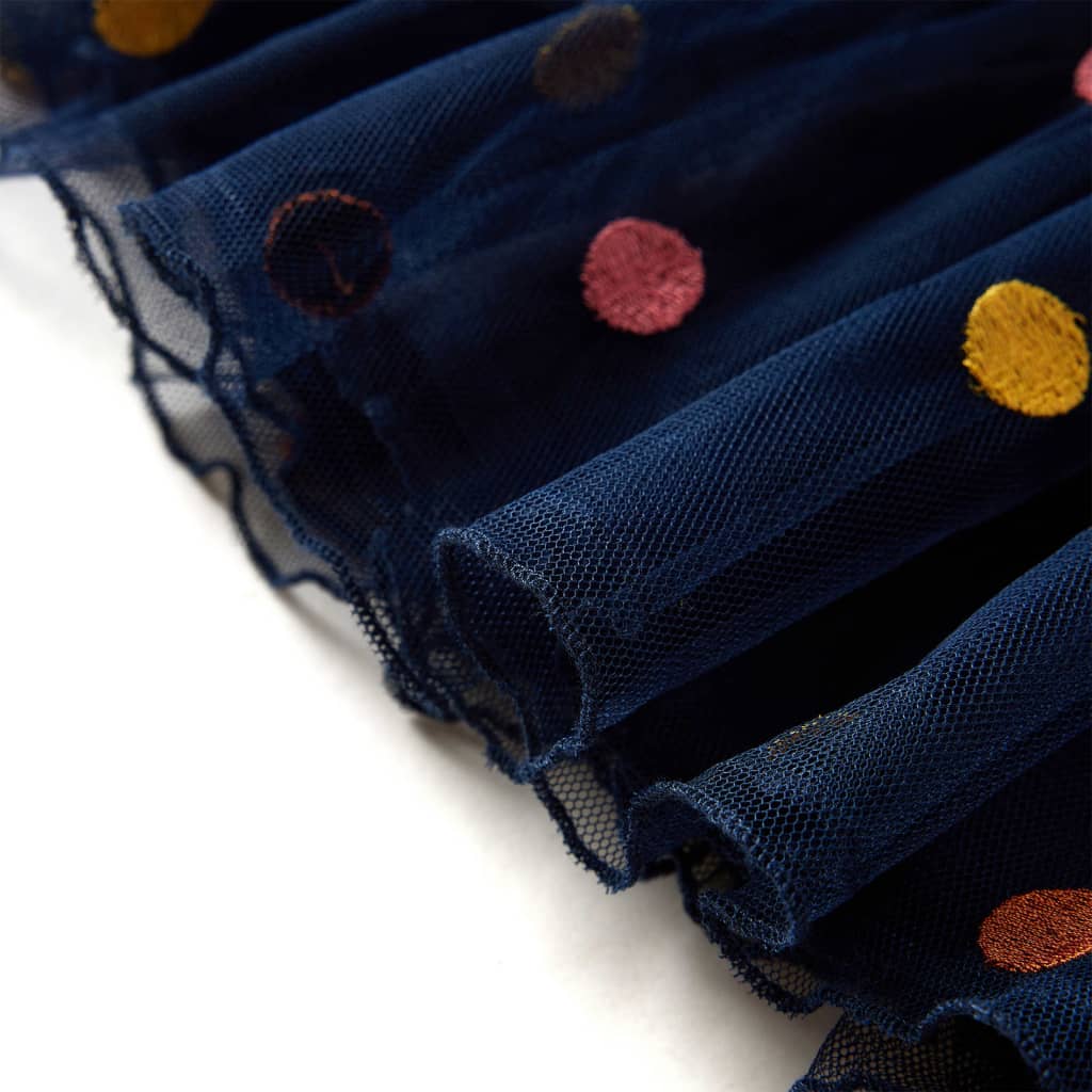 Vaikiškas tiulio sijonas su taškeliais, tamsiai mėlynas, 92 dydžio