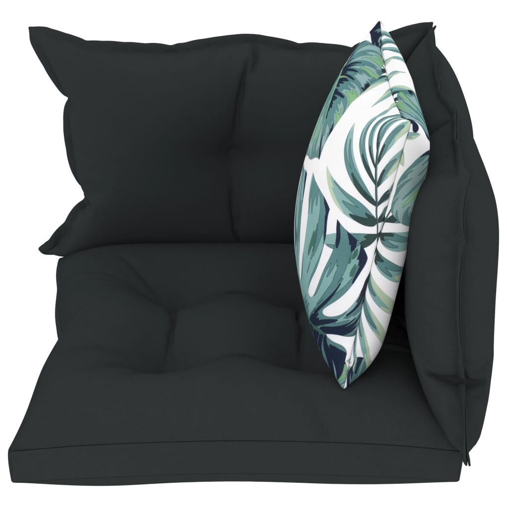 vidaXL Pagalvėlės sofai iš palečių, 4vnt., antracito spalvos, audinys