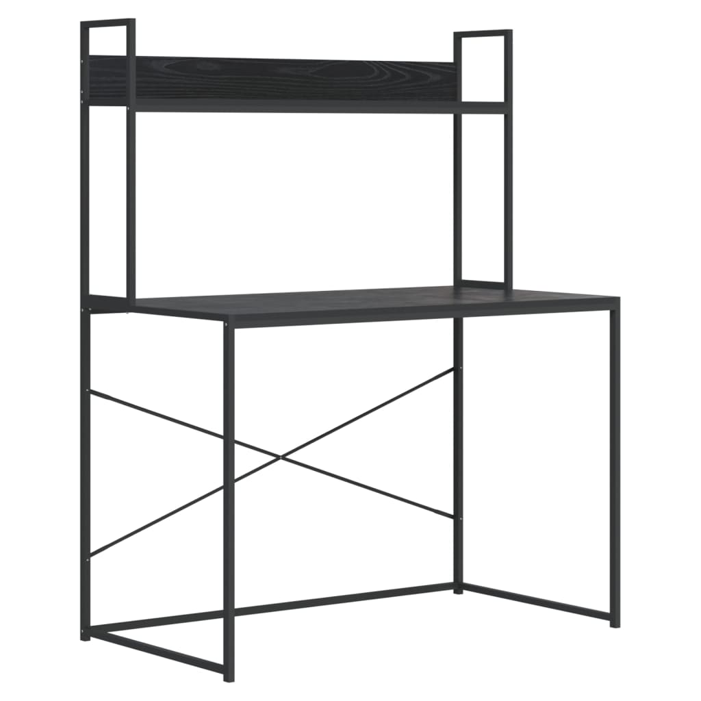 vidaXL Kompiuterio stalas, juodos spalvos, 110x60x138cm, MDP