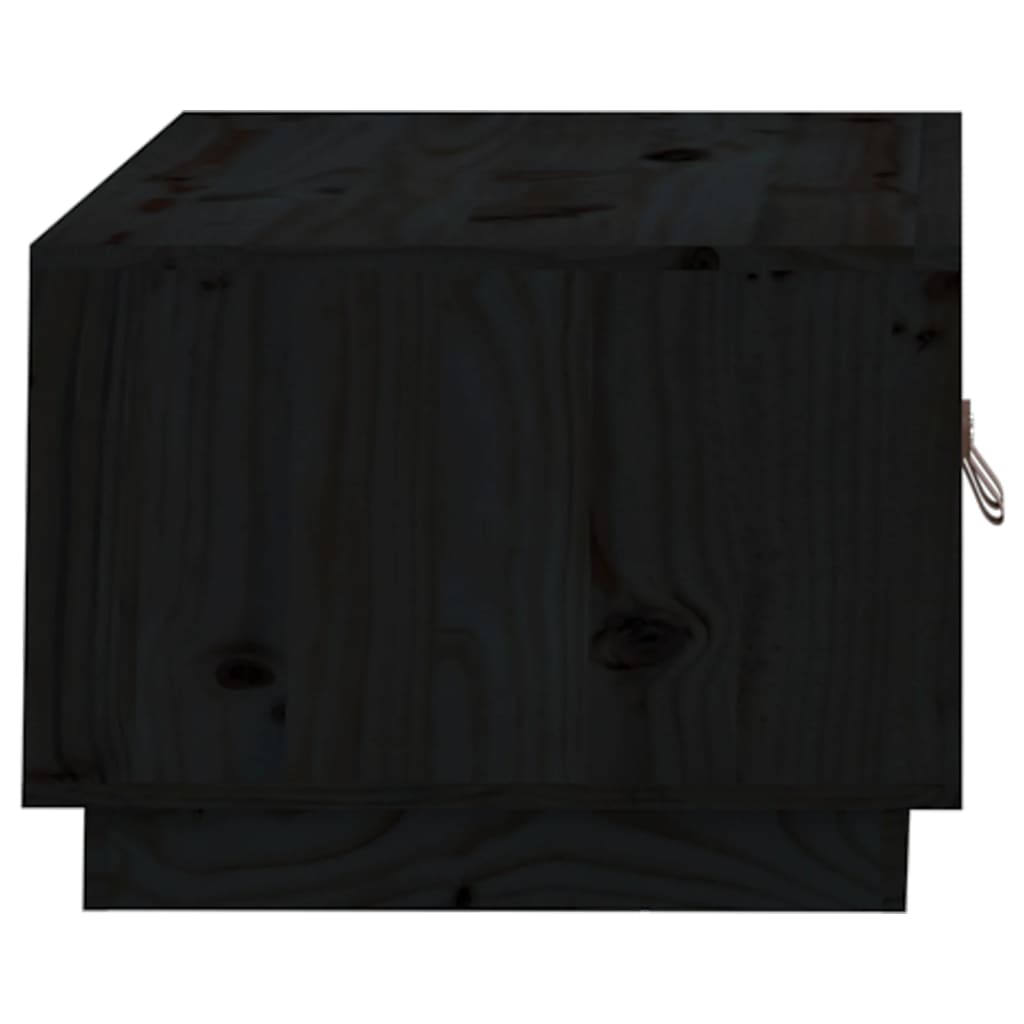 vidaXL Kavos staliukas, juodas, 80x50x35cm, pušies medienos masyvas