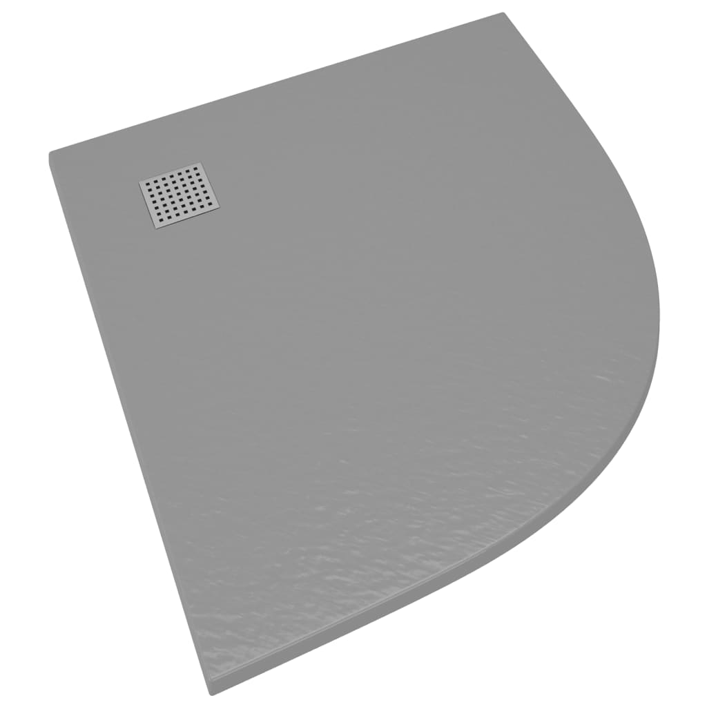 vidaXL Dušo padėklas, pilkos spalvos, 90x90cm, lieto lakšto junginys