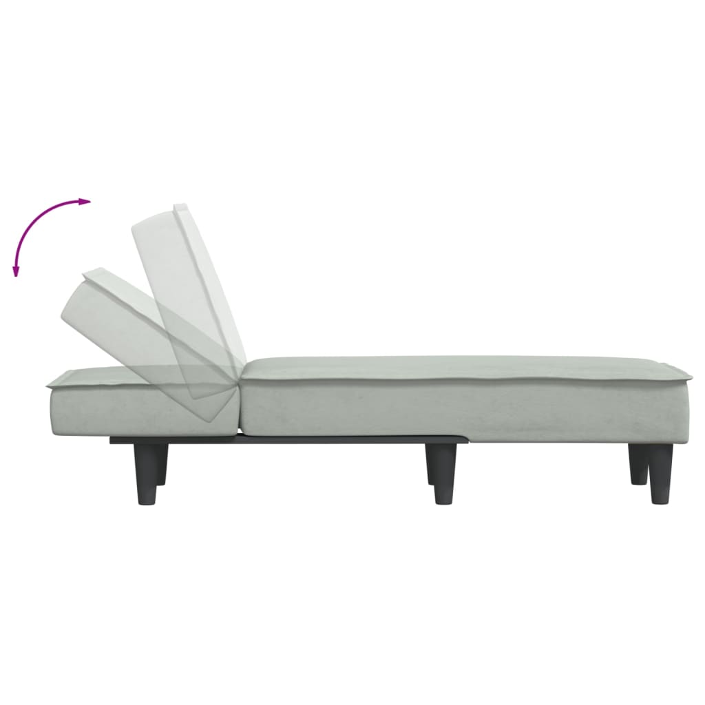 vidaXL Poilsio gultas, šviesiai pilkos spalvos, aksomas