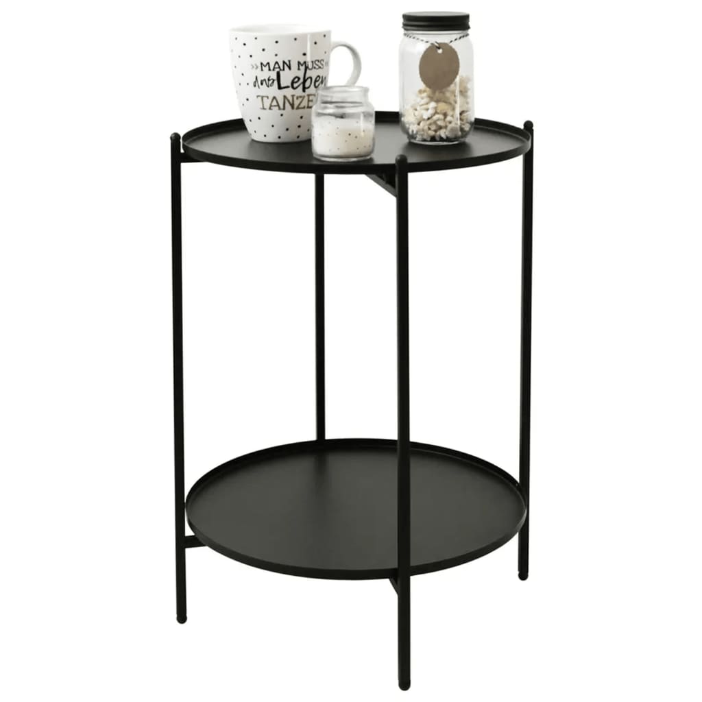 H&S Collection Šoninis staliukas, juodos spalvos, 50,5cm, metalas