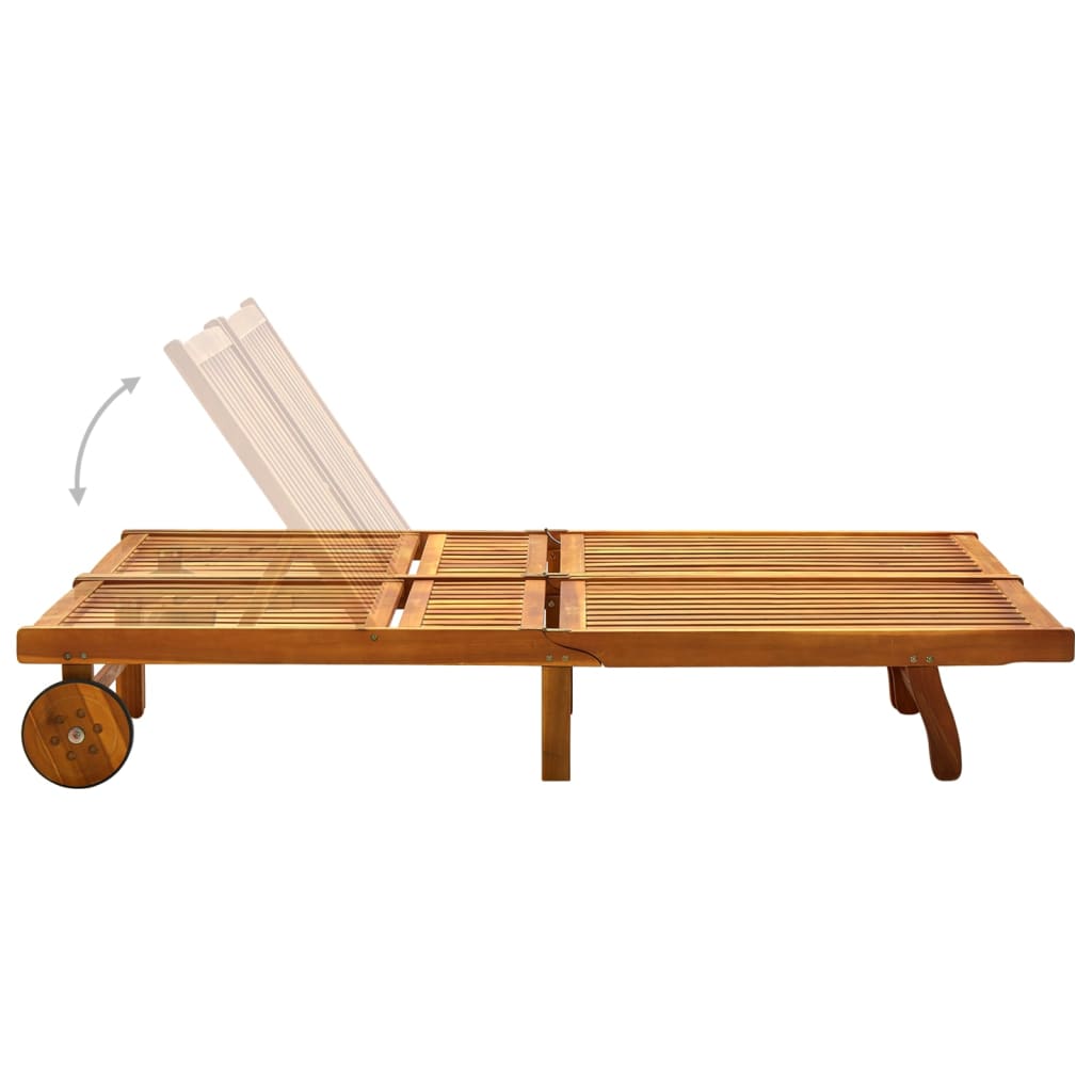 vidaXL Dvivietis sodo saulės gultas su čiužiniu, akacijos medienos masyvas (311873+2x314204)