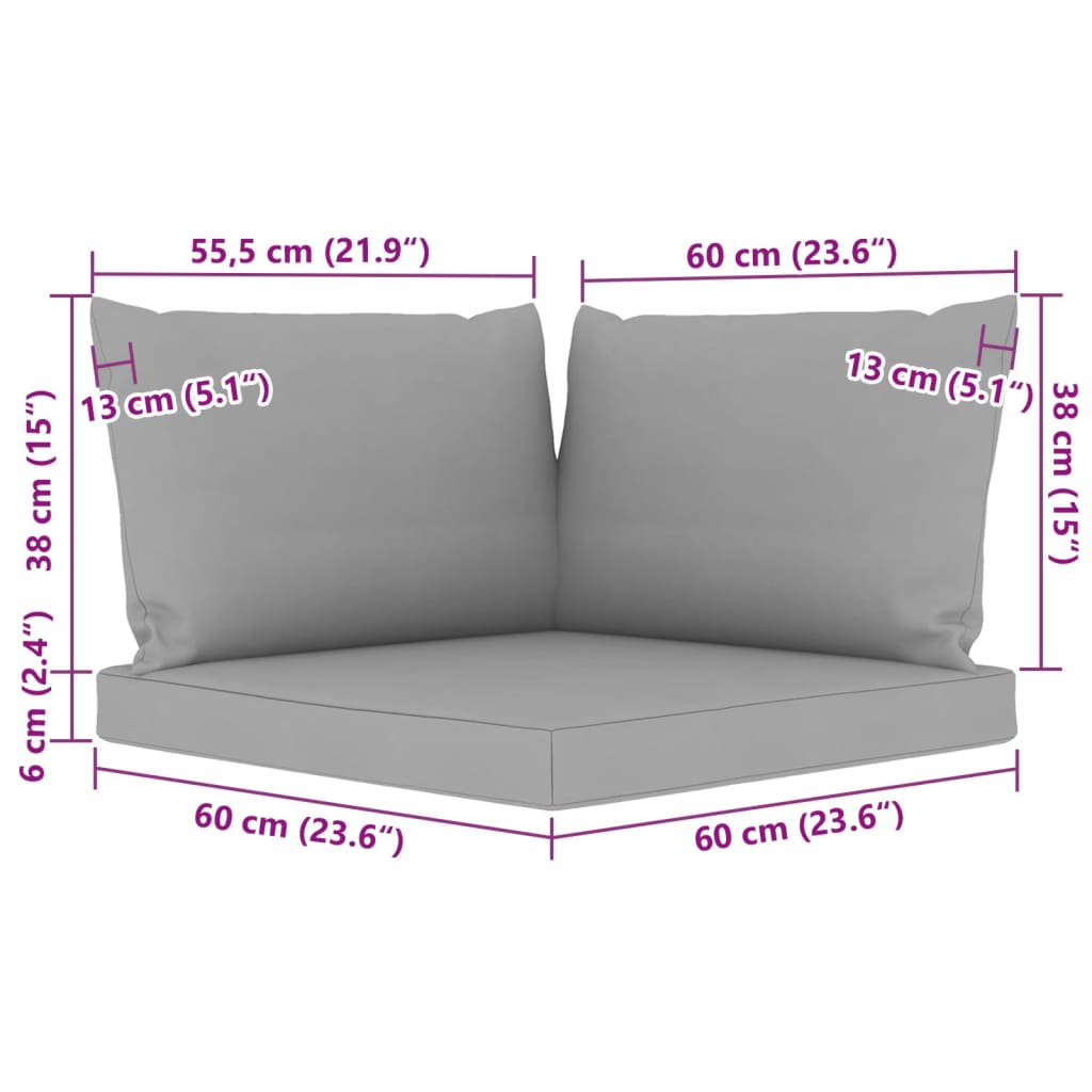 vidaXL Sodo komplektas su pilkos spalvos pagalvėlėmis, 10 dalių