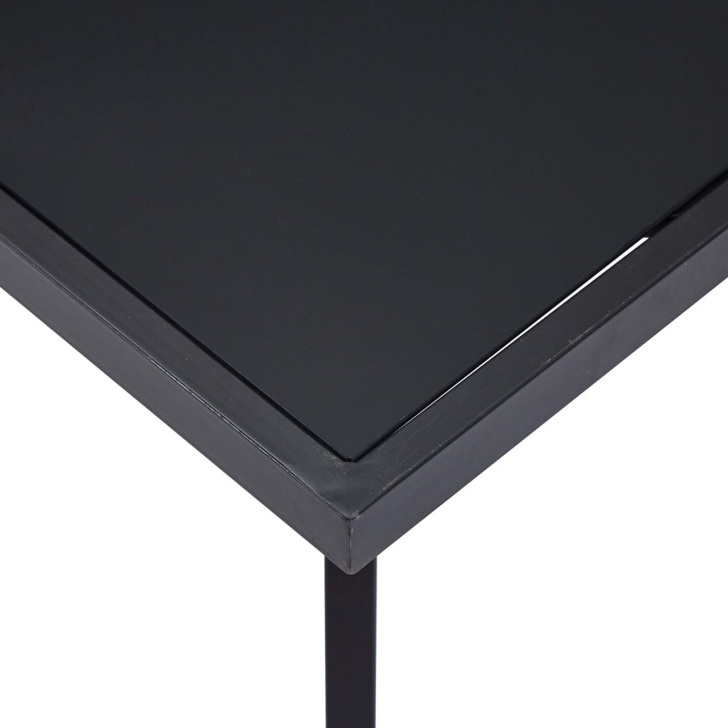 vidaXL Valgomojo stalas, juodas, 120x60x75cm, grūdintas stiklas