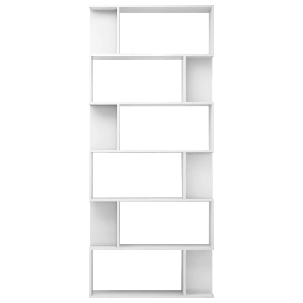 vidaXL Spintelė knygoms/kambario pertvara, balta, 80x24x192cm, blizgi