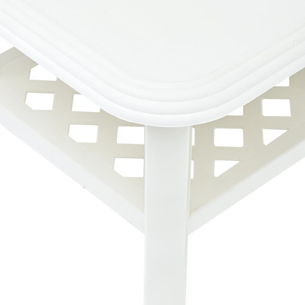 vidaXL Kavos staliukas, baltos spalvos, 90x60x46cm, plastikas