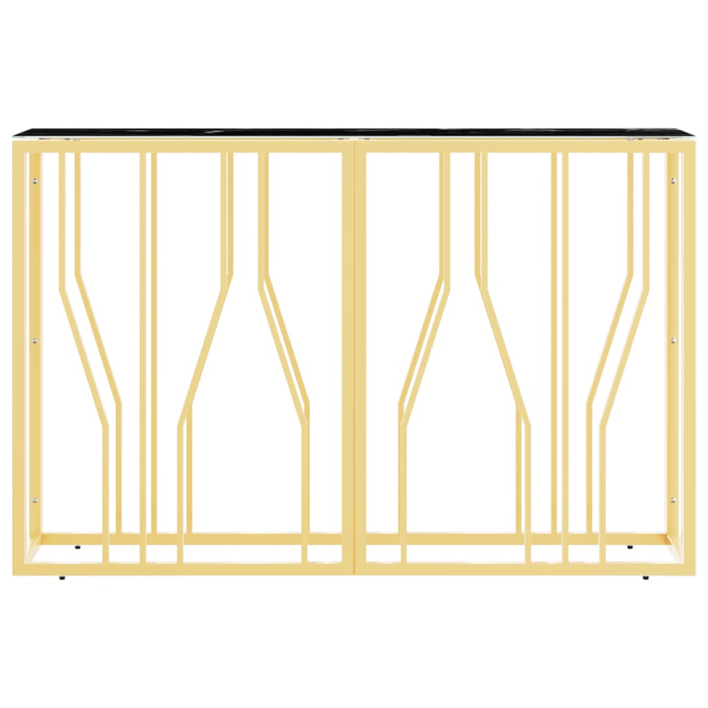vidaXL Konsolinis staliukas, auksinis, 110x30x70cm, plienas ir stiklas