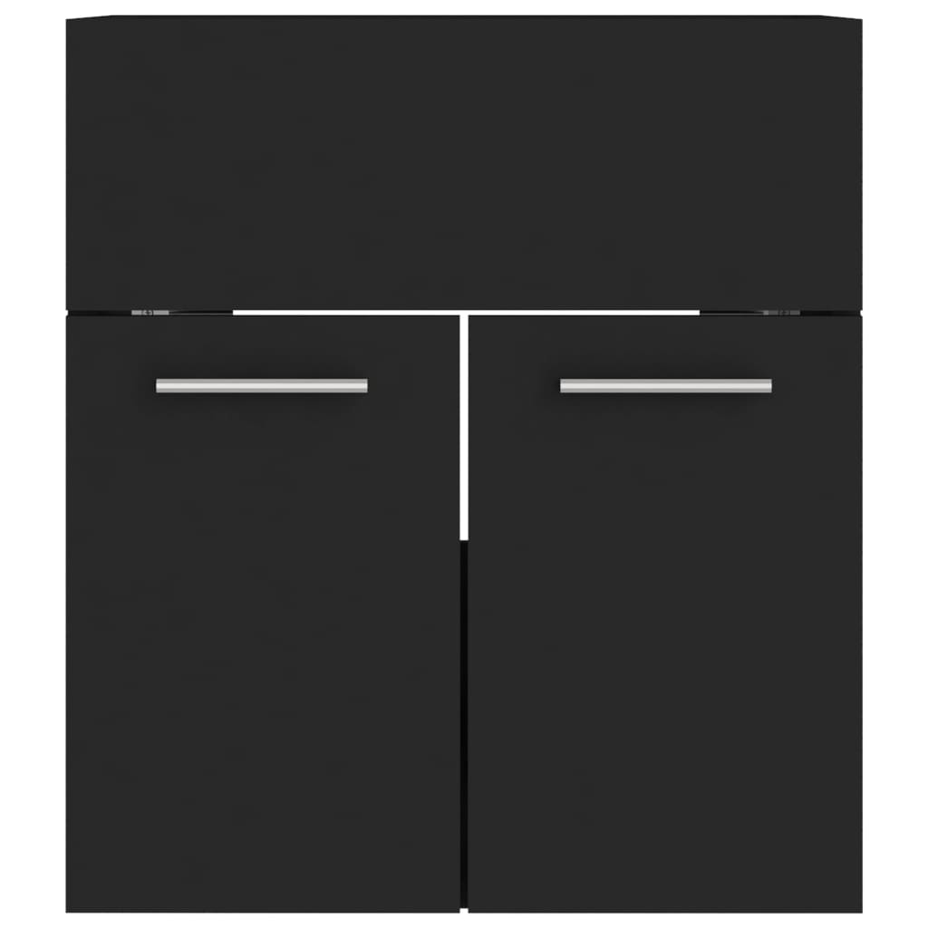 vidaXL Spintelė praustuvui, juodos spalvos, 41x38,5x46cm, MDP