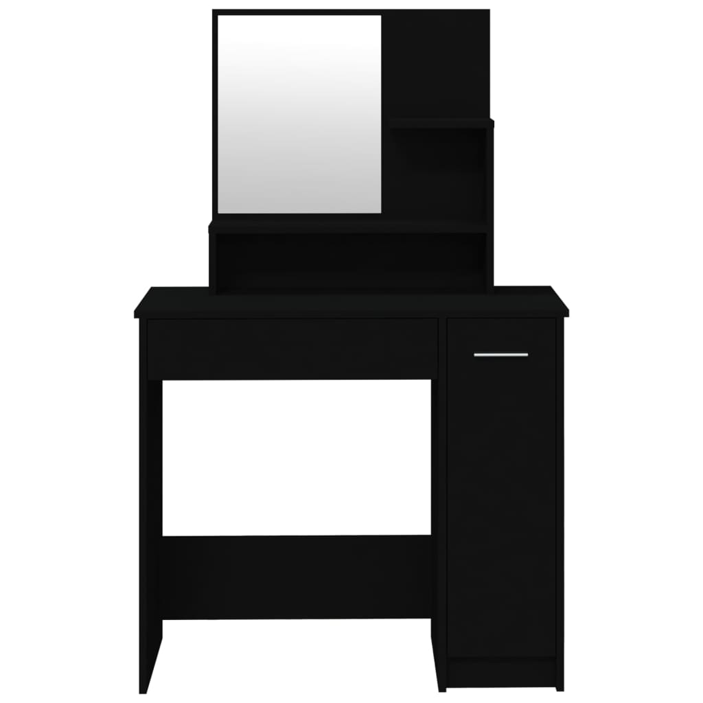vidaXL Kosmetinio staliuko komplektas, juodos spalvos, 86,5x35x136cm