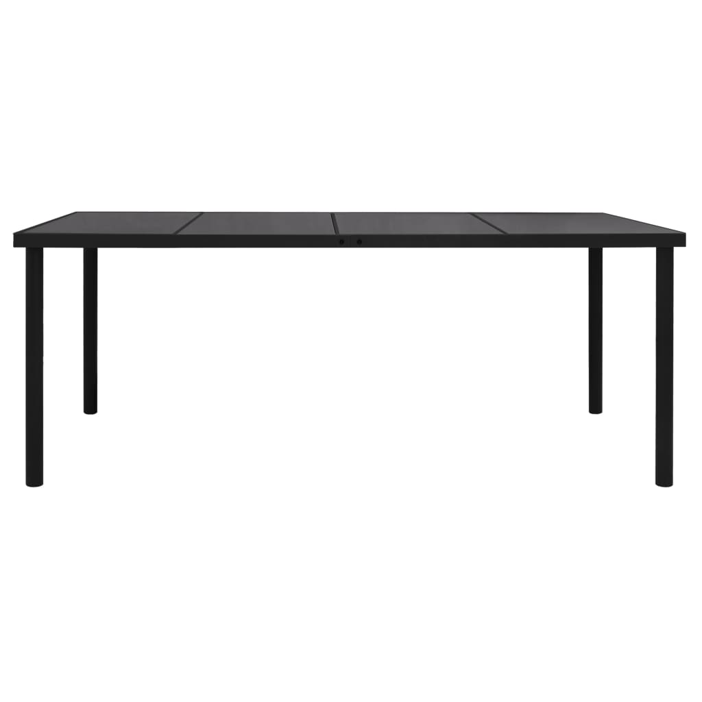 vidaXL Sodo stalas, juodos spalvos, 190x90x74cm, plienas