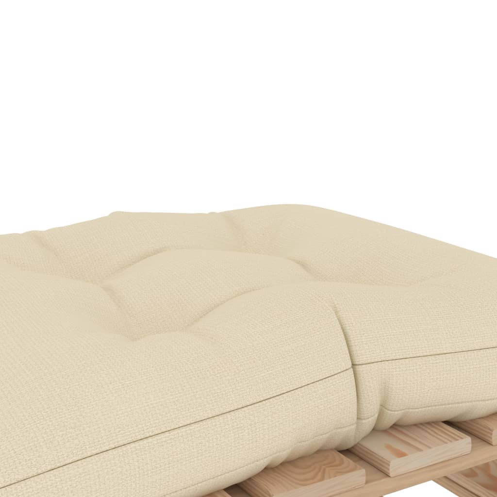 vidaXL Sodo otomanė iš paletės su kreminės spalvos pagalvėle, mediena