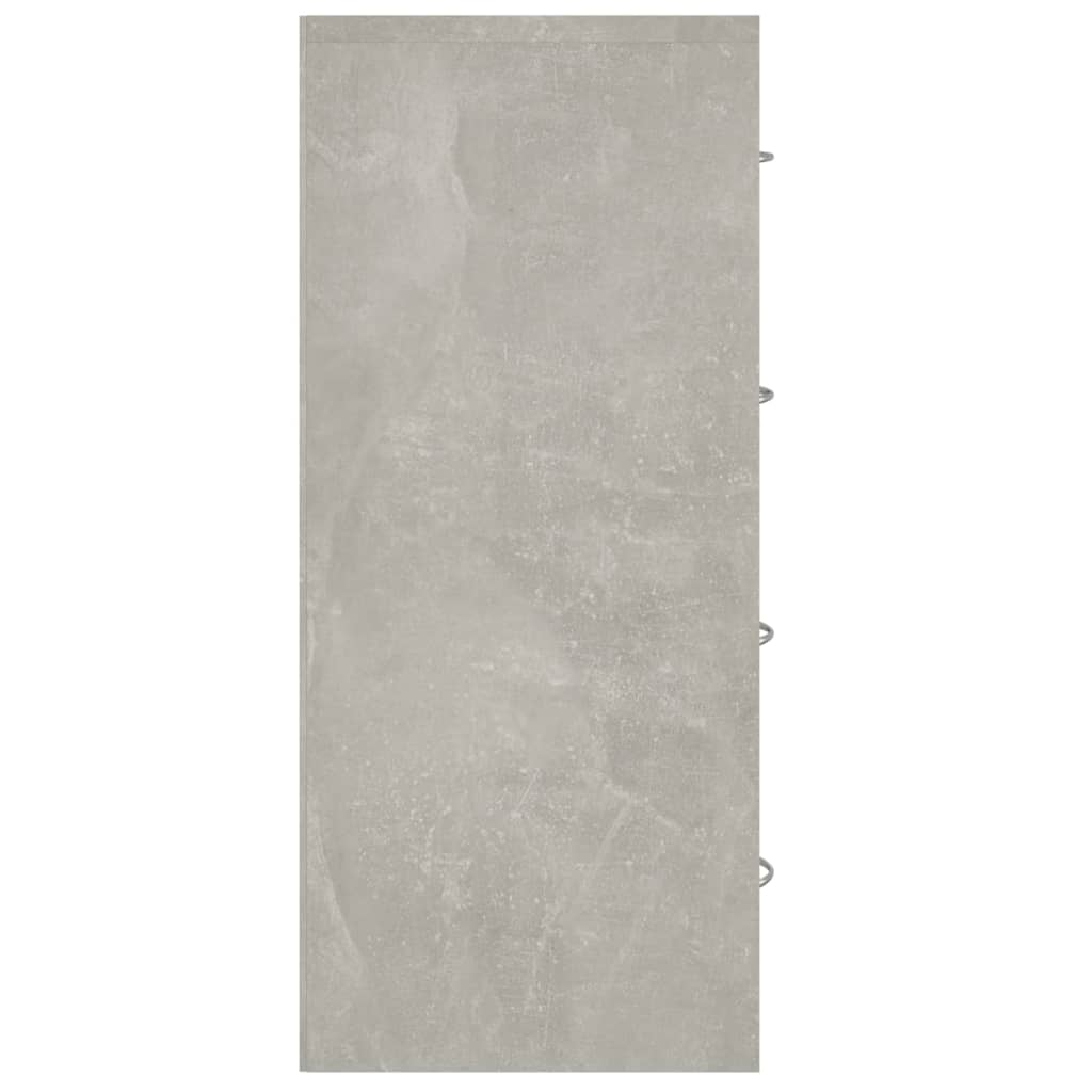 vidaXL Šoninė spintelė su 4 stalčiais, betono pilka, 60x30,5x71cm