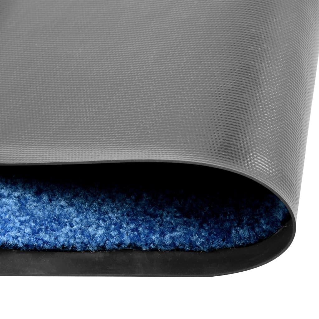 vidaXL Durų kilimėlis, mėlynos spalvos, 90x150cm, plaunamas